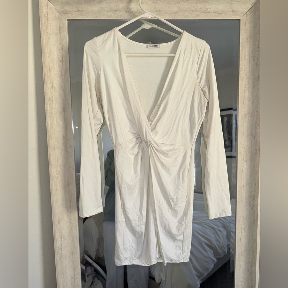 White low cut dress